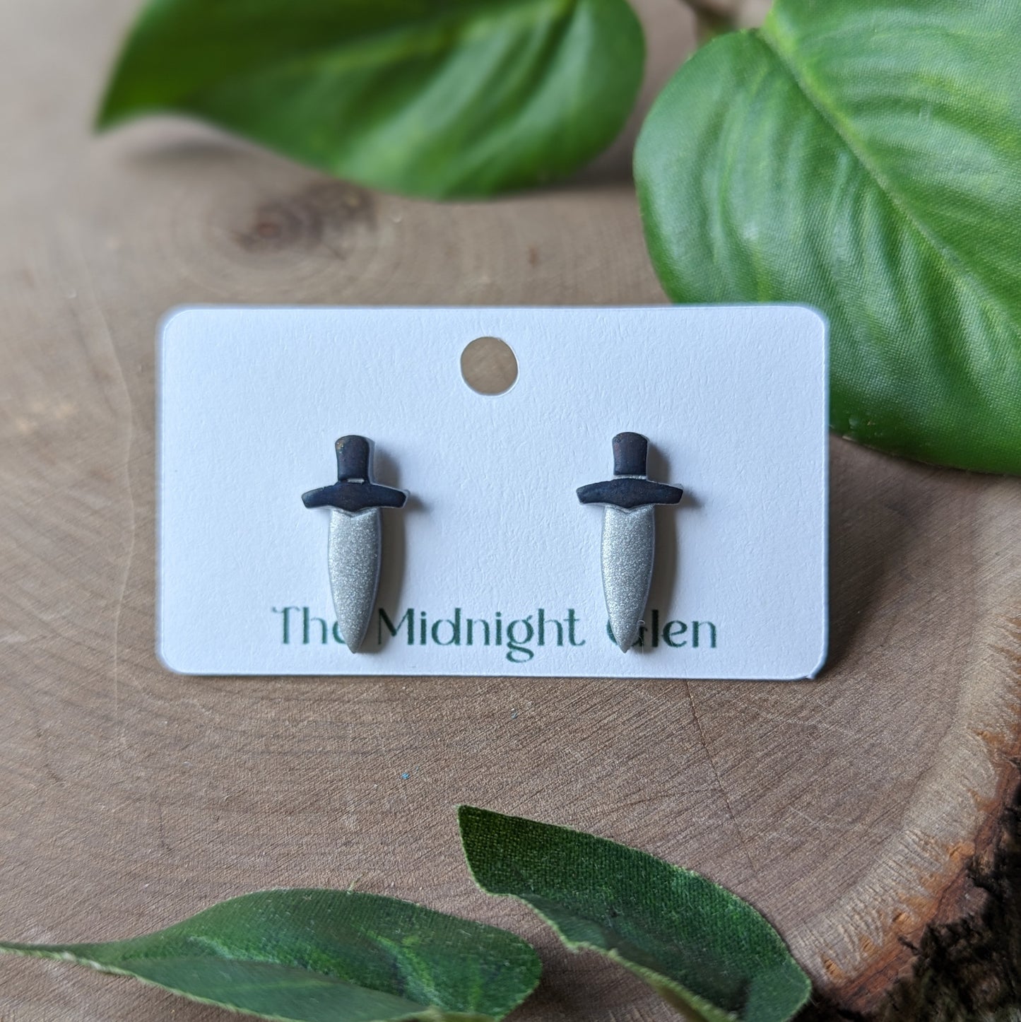 Silver Dagger Studs