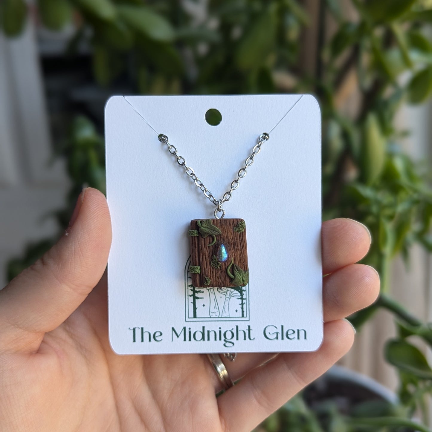Forest Spell Book Pendant
