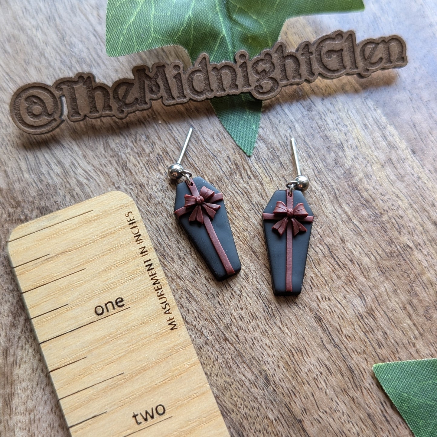 Wrapped Coffin Dangle Earrings