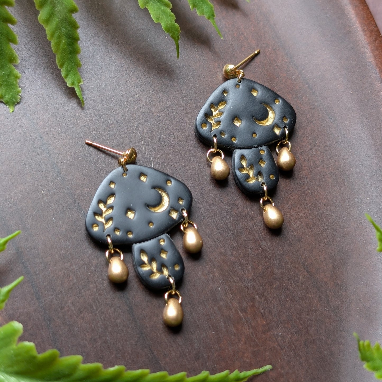 Celestial Mushroom Dangle Studs