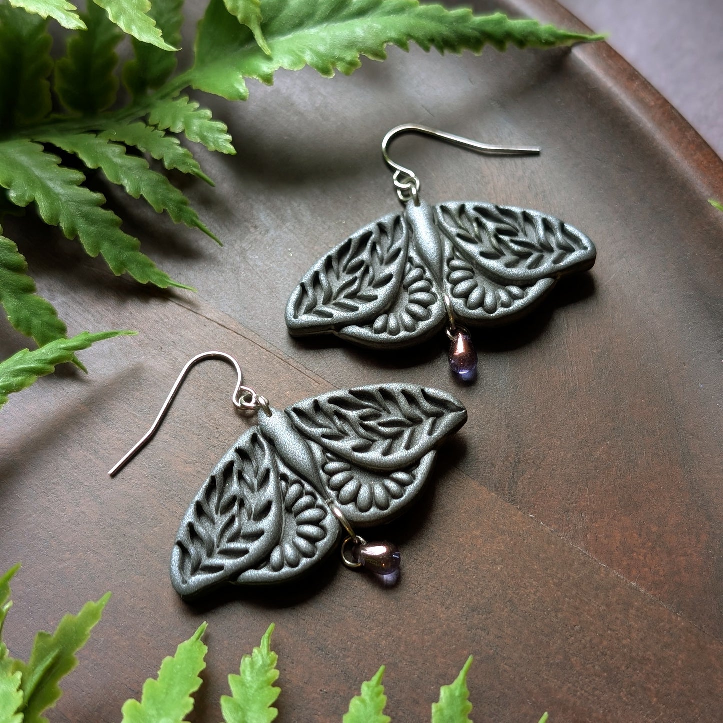 Dark Floral Moth Dangle