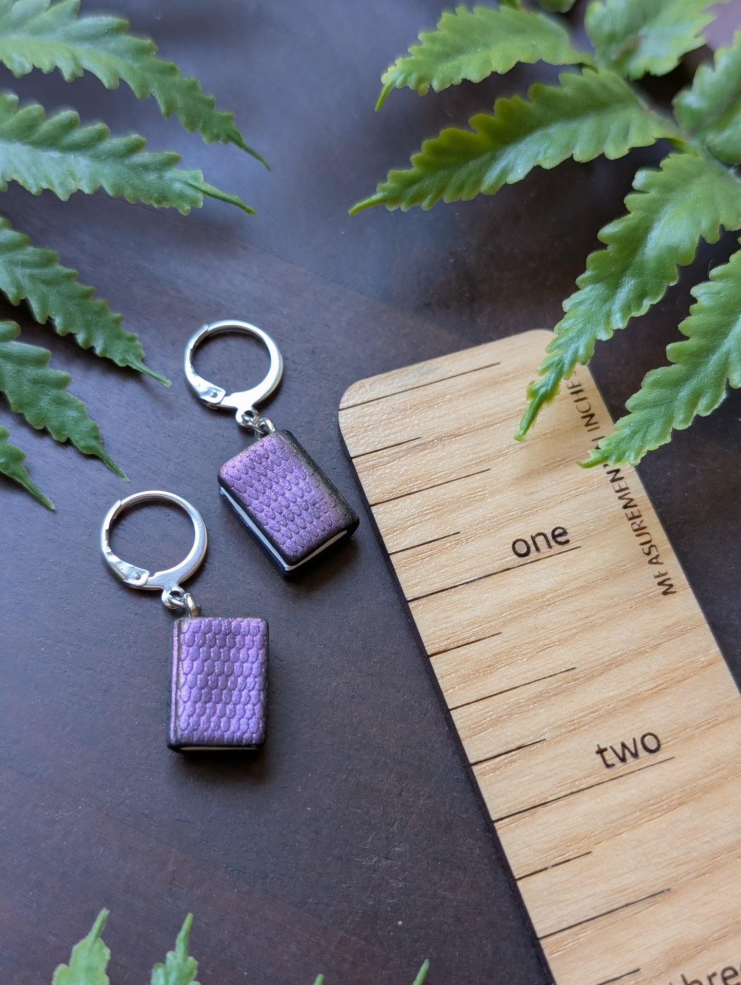 Mini Scaled Book Dangle Earrings
