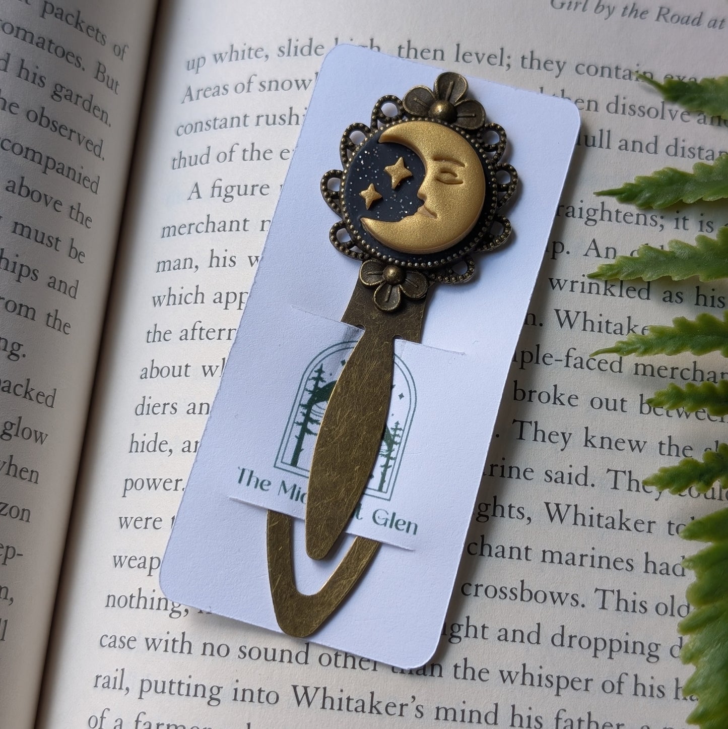 Moon with Face Celestial Bookmark