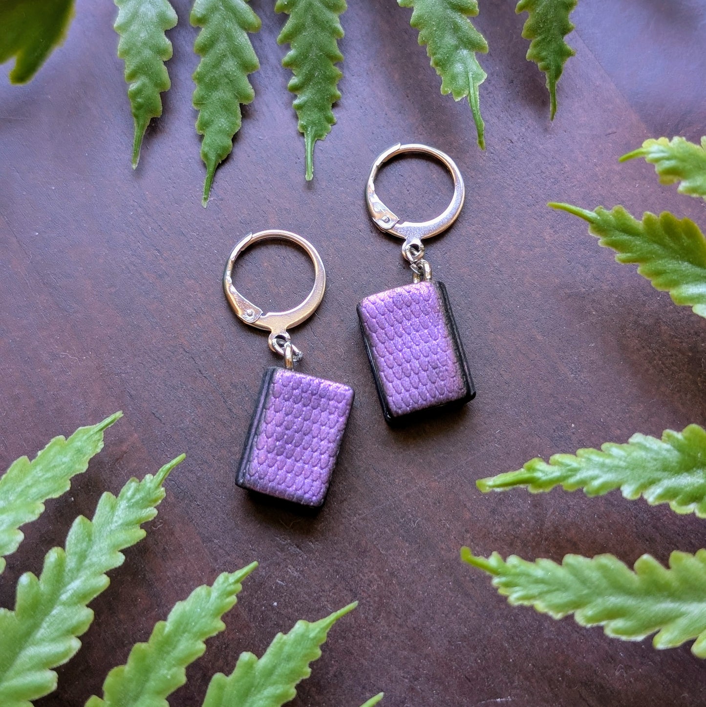 Mini Scaled Book Dangle Earrings