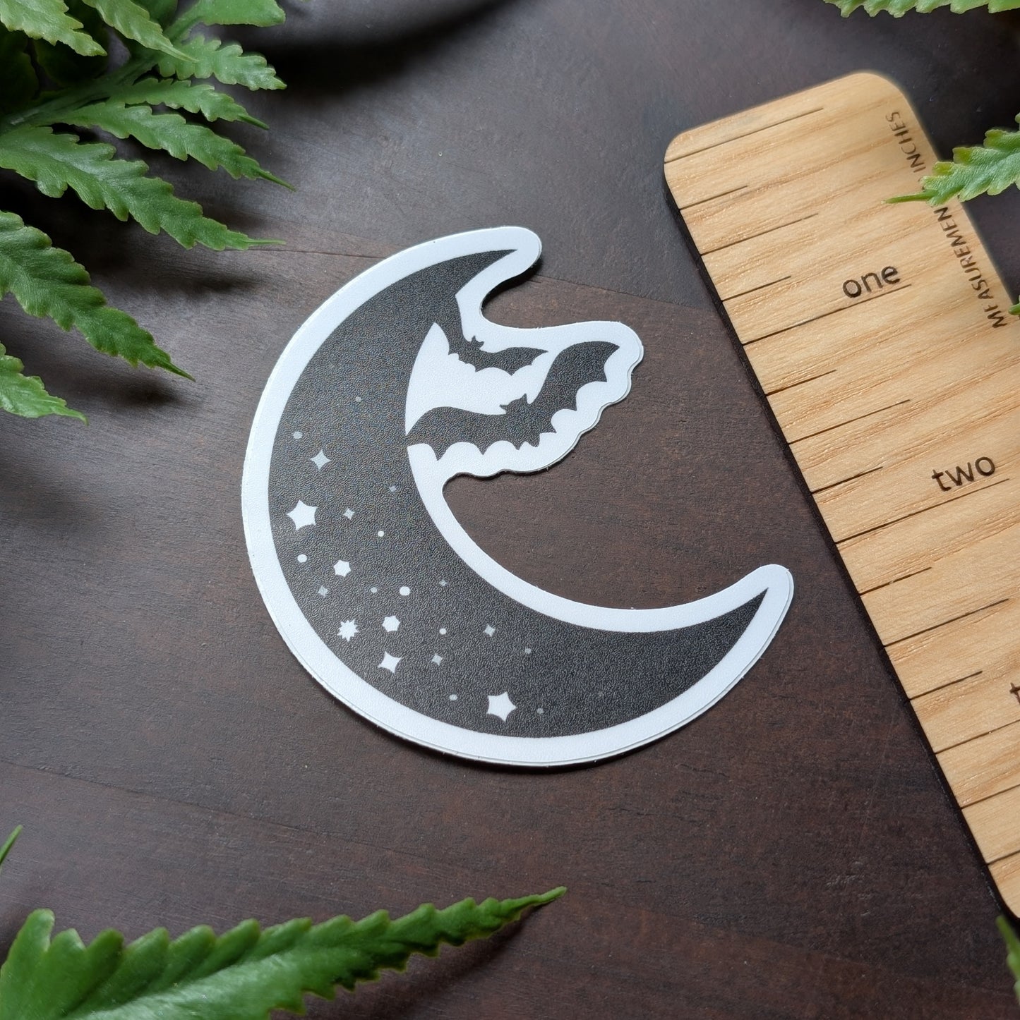 Moon and Bats 2.5 Inch Waterproof Vinyl Sticker