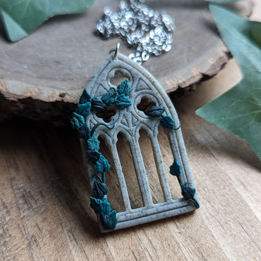 Gothic Window with Climbing Ivy Pendant