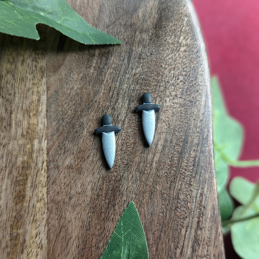 Silver Dagger Studs