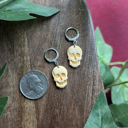 Skull Huggie Hoops