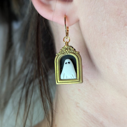 Framed Ghost Huggy Hoops