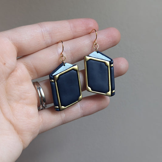 Dark Blue and Gold Book Dangles