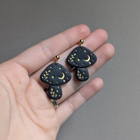 Celestial Mushroom Dangle Studs