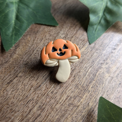 Jack O' Lantern Mushroom Pin