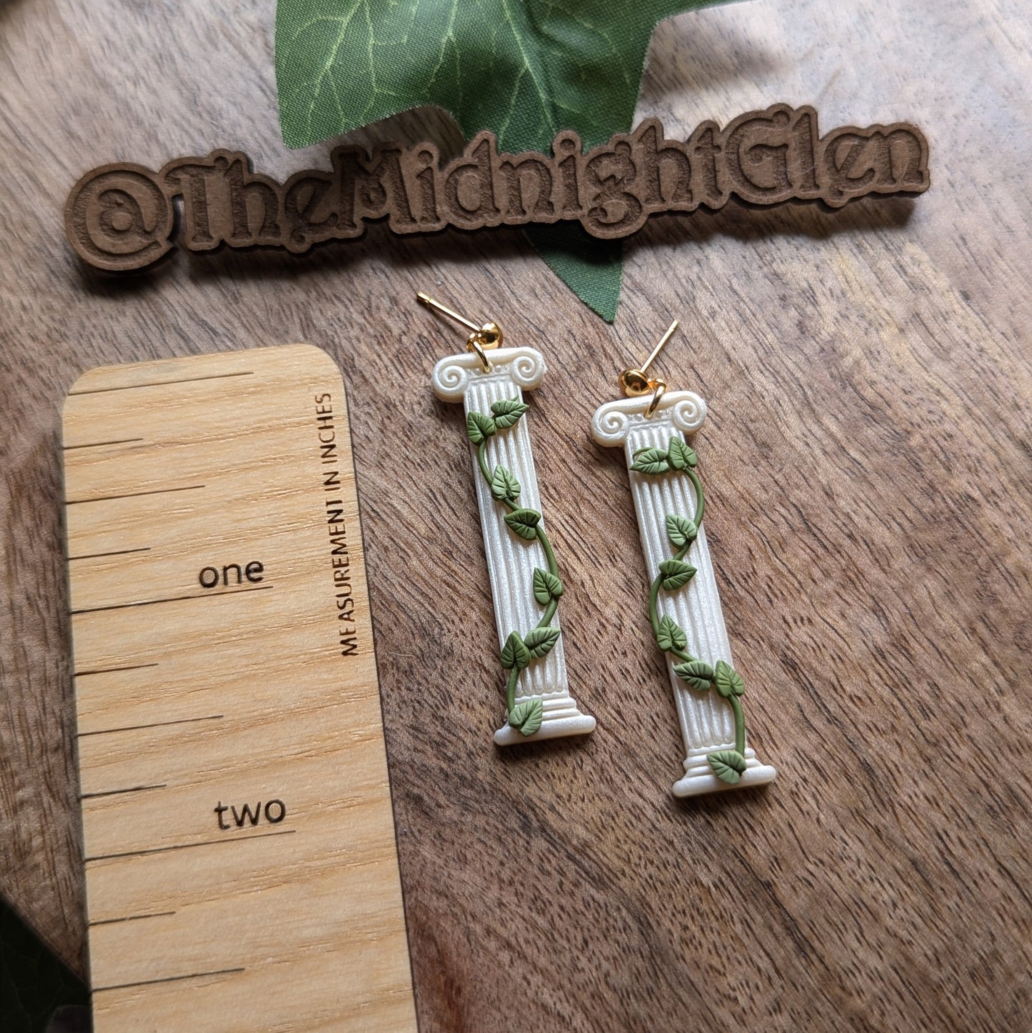 Pillars with Ivy Dangle Studs