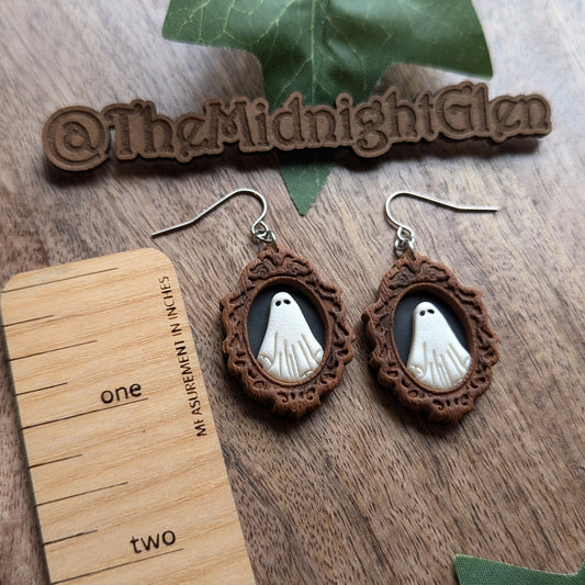 Framed Ghost Dangles - Wood