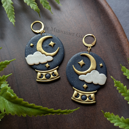 Celestial Crystal Ball Dangle Earrings