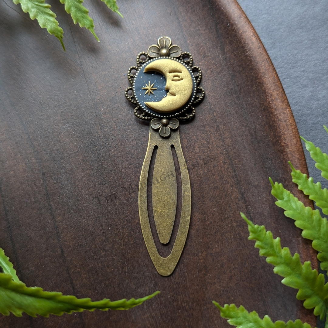 Moon with Face Celestial Bookmark