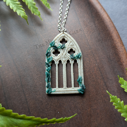 Gothic Window with Climbing Ivy Pendant