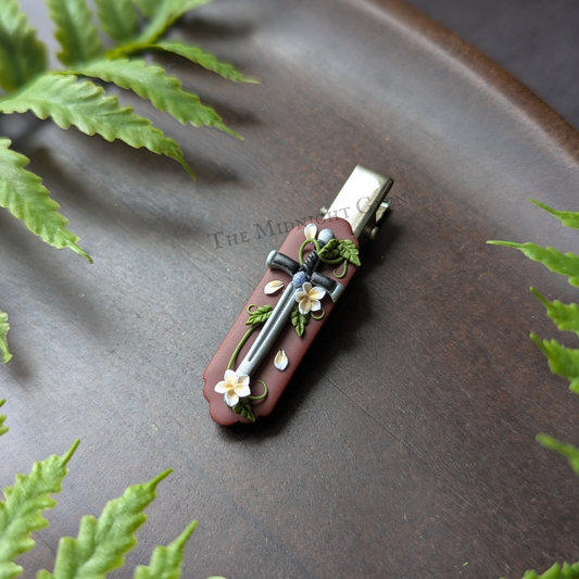 Floral Sword Hair Clip