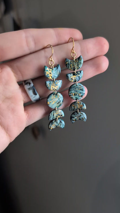 Moon Phase Dangle Earrings