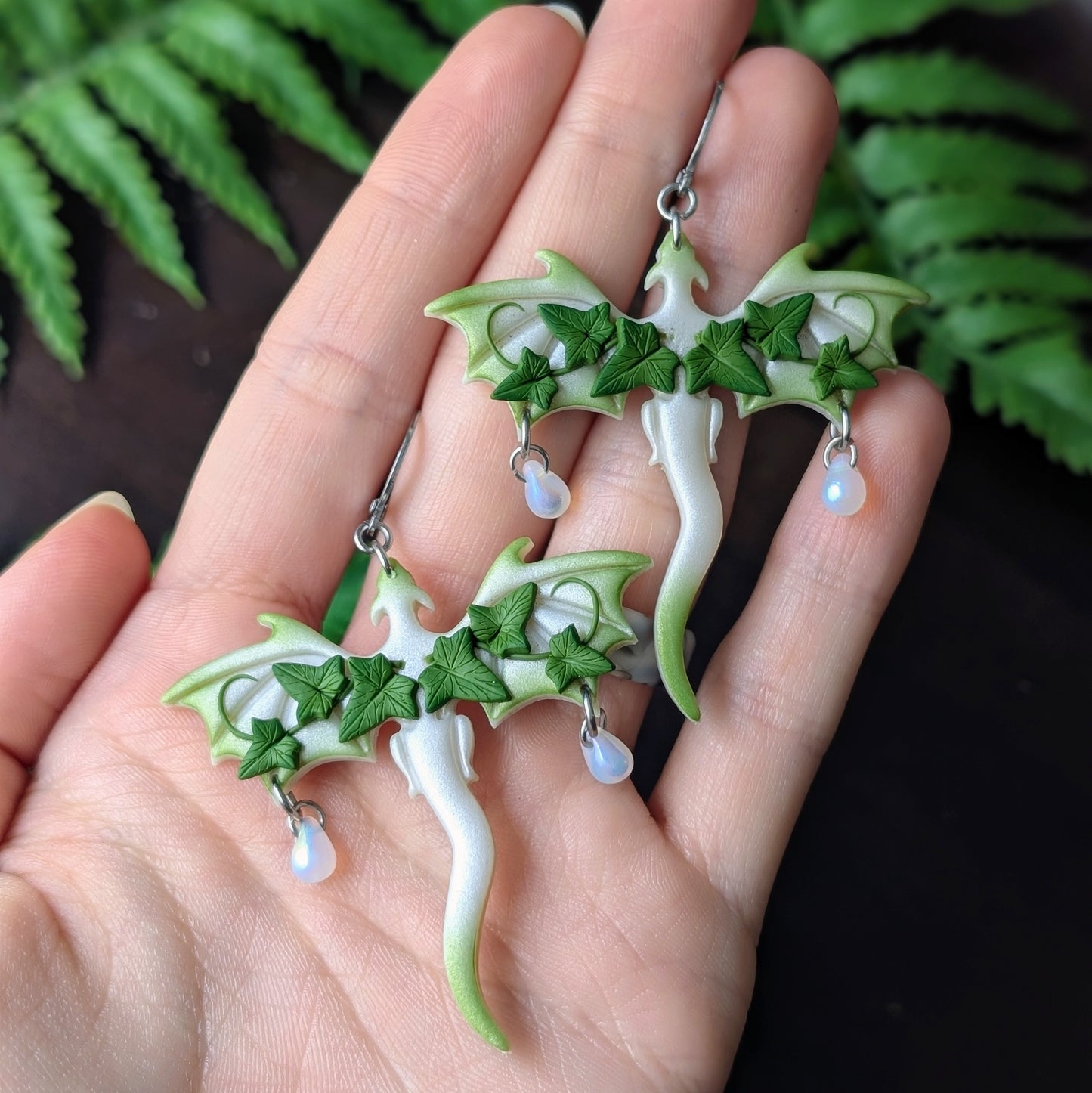 Large Ivy Dragon Dangle Earrings