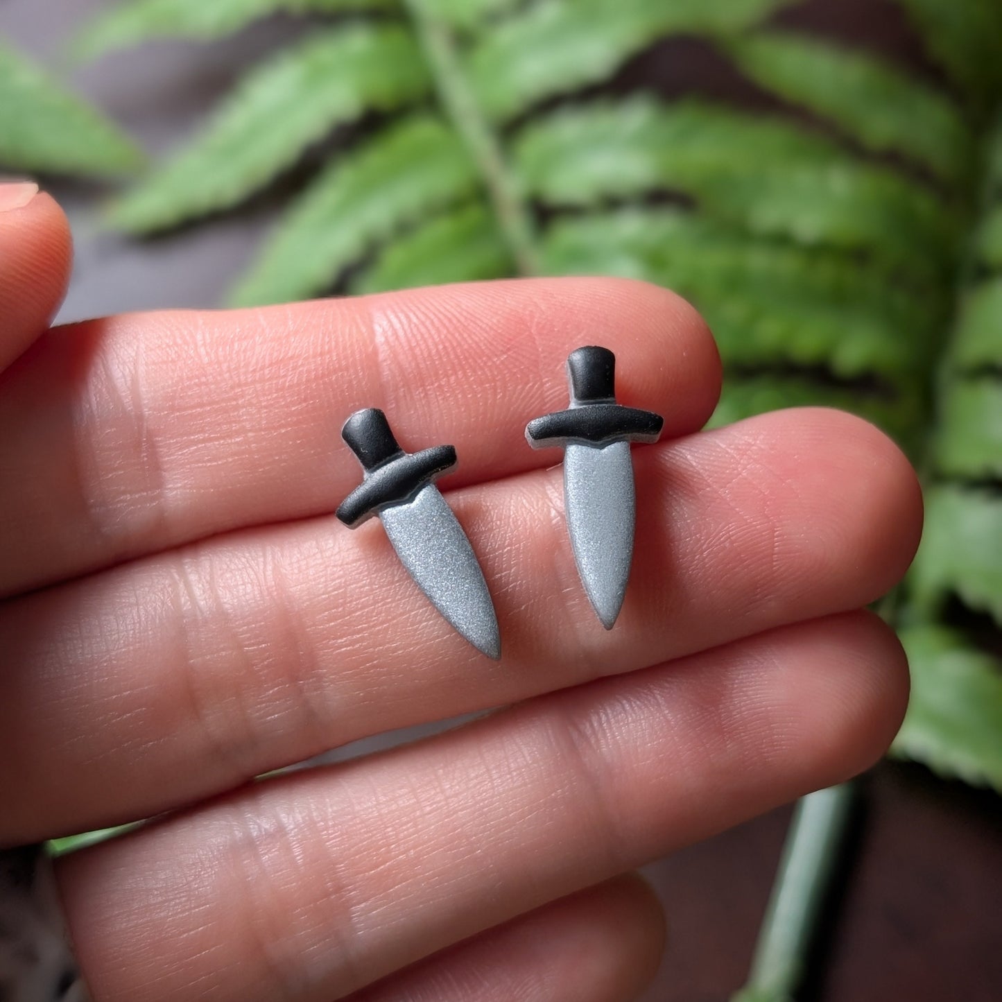 Silver Dagger Studs