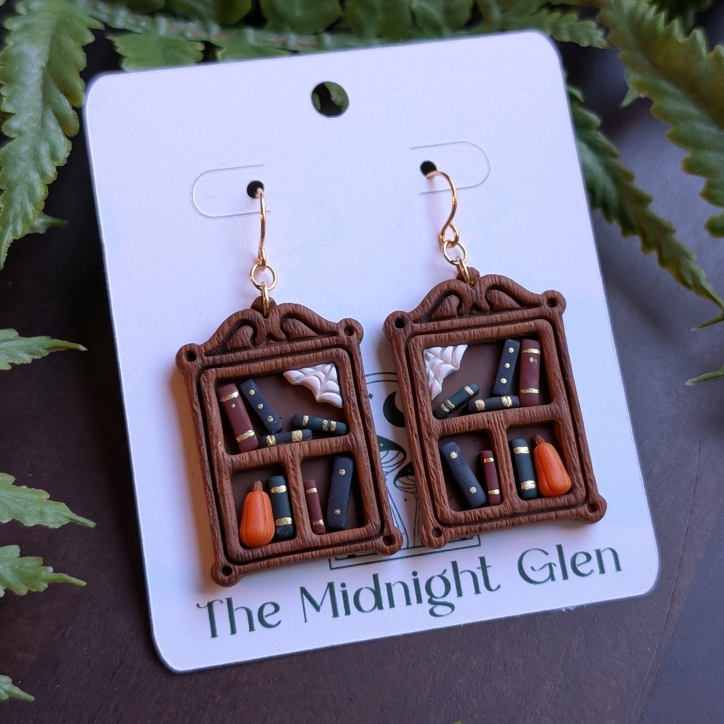 Spooky Bookshelf Dangle Earrings