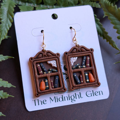 Spooky Bookshelf Dangle Earrings