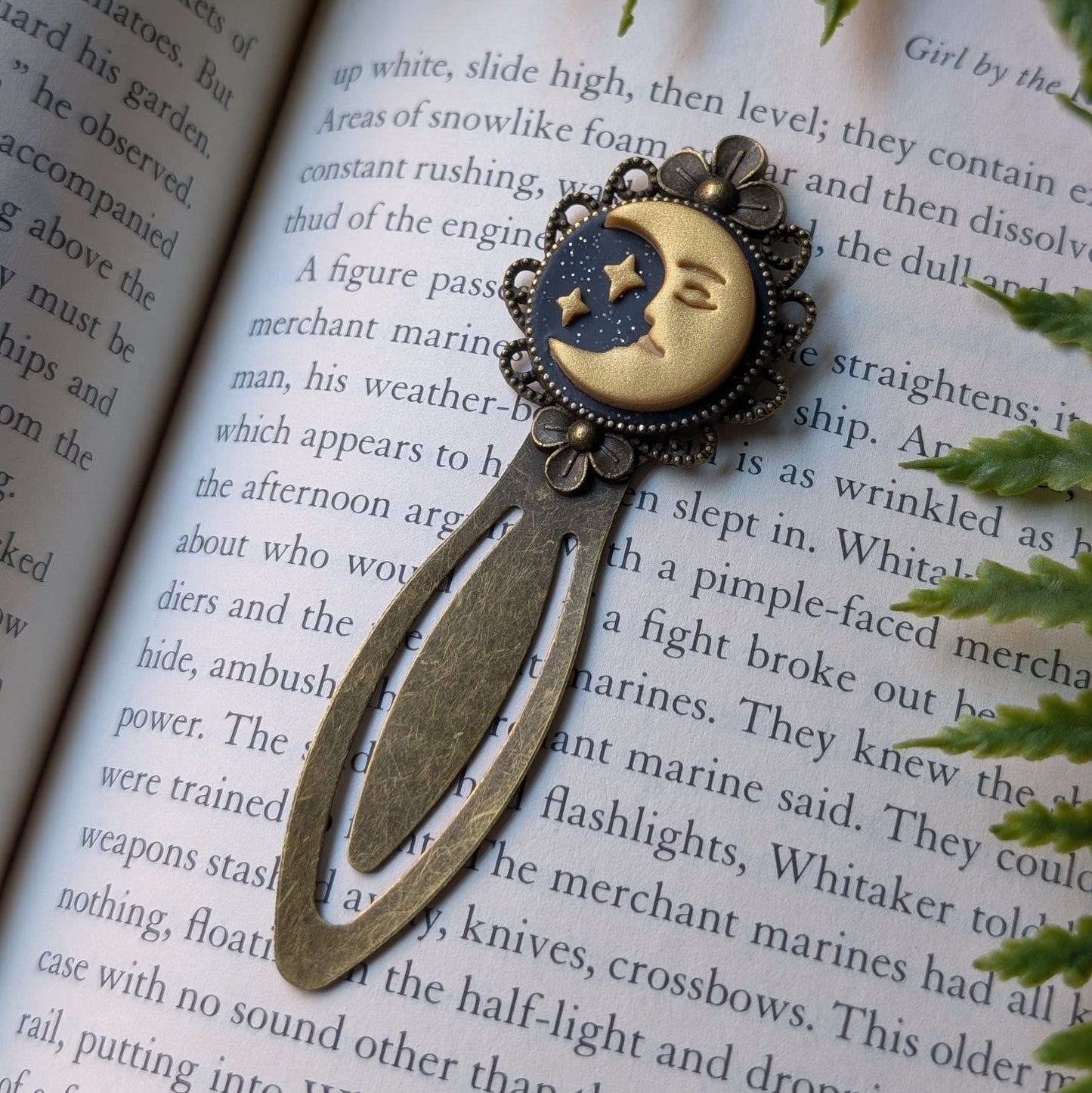 Moon with Face Celestial Bookmark