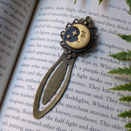 Moon with Face Celestial Bookmark