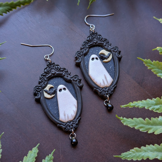 Framed Ghost Dangle Earrings