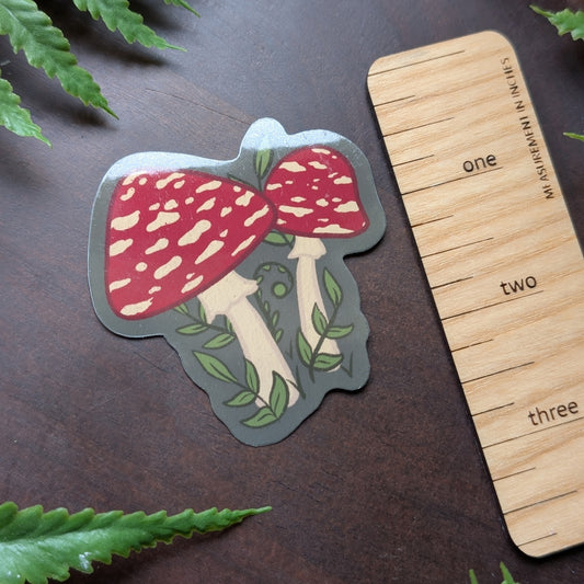 Fly Agaric/Amanita Muscaria 2.5 Inch Water-resistant Vinyl Sticker