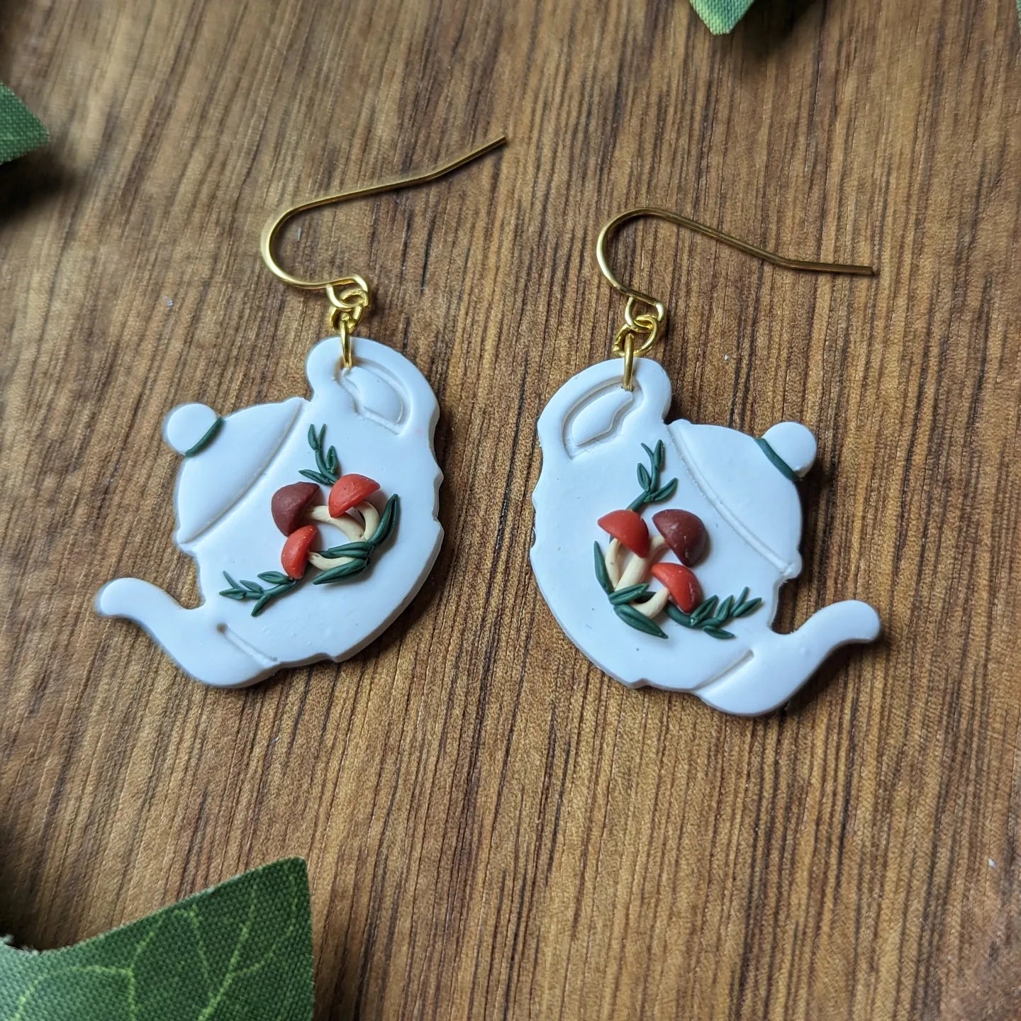 Mushroom Teapot Dangles