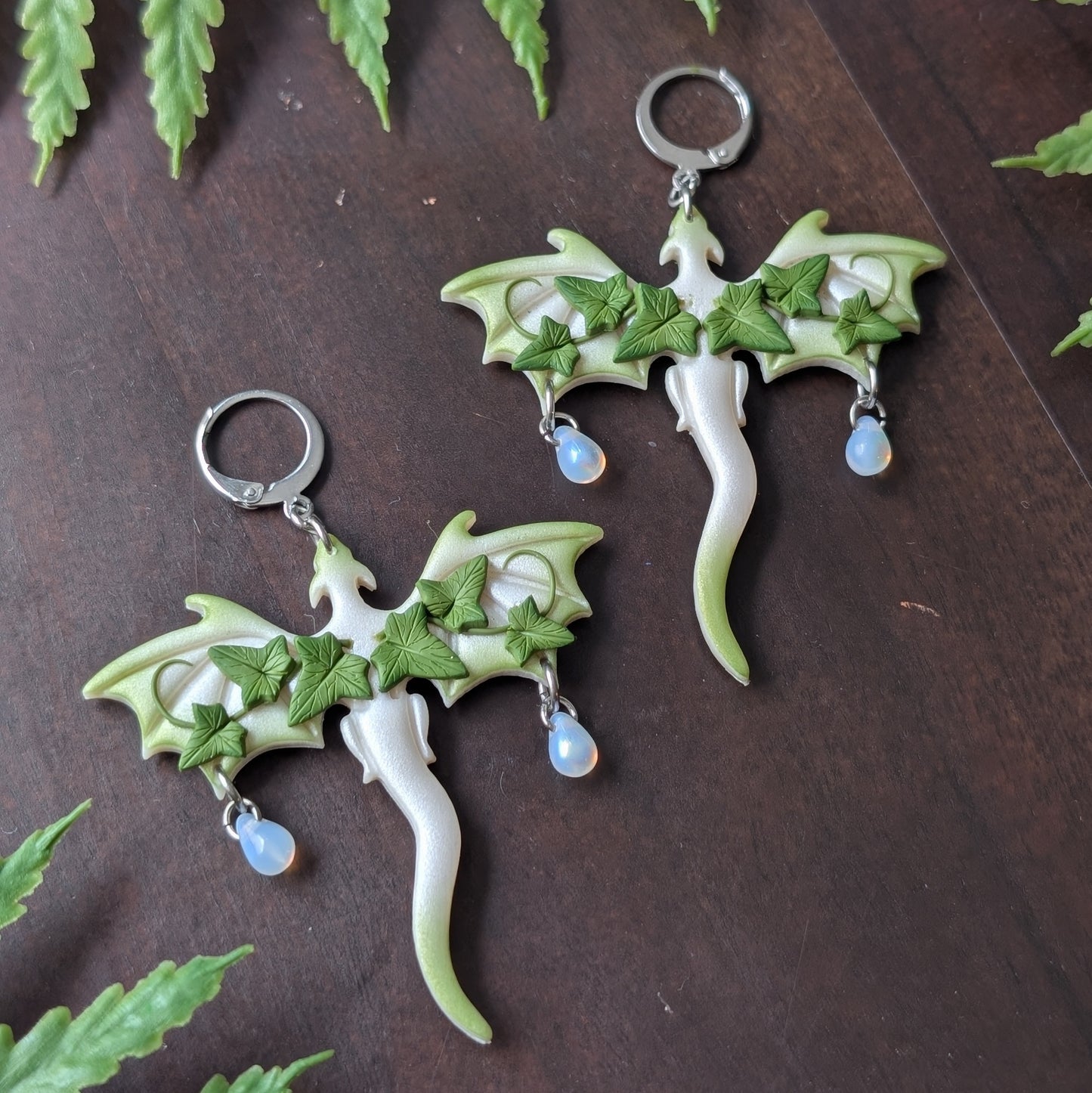 Large Ivy Dragon Dangle Earrings