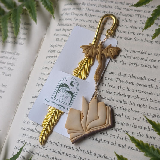 Gold Dragon Metal Bookmark