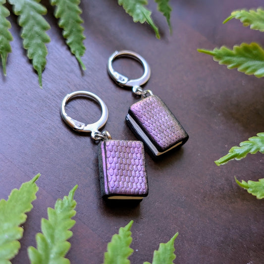 Mini Scaled Book Dangle Earrings