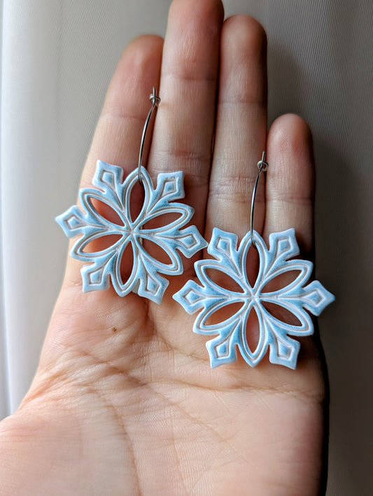 Snowflake Hoop Earrings