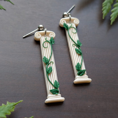 Columns with Vines Dangle Earrings