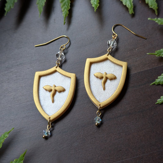 Dragon Shield Dangle Earrings