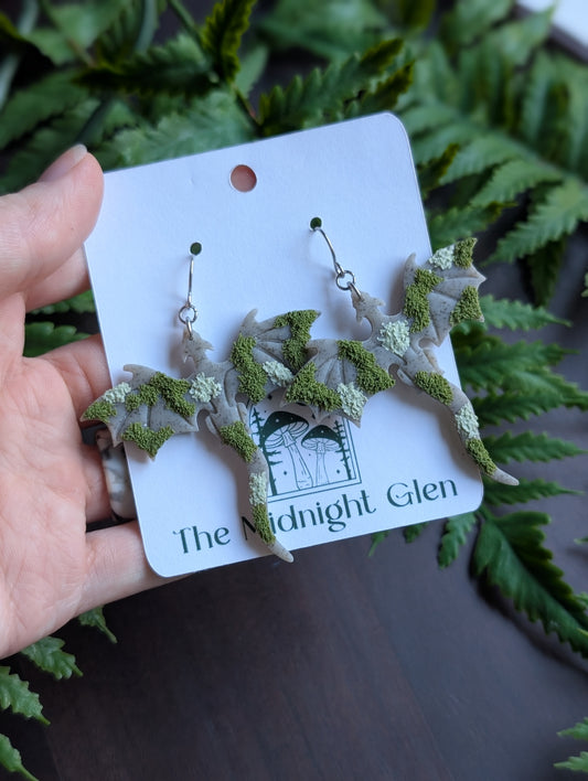 Large Mossy Dragon Dangle Earrings