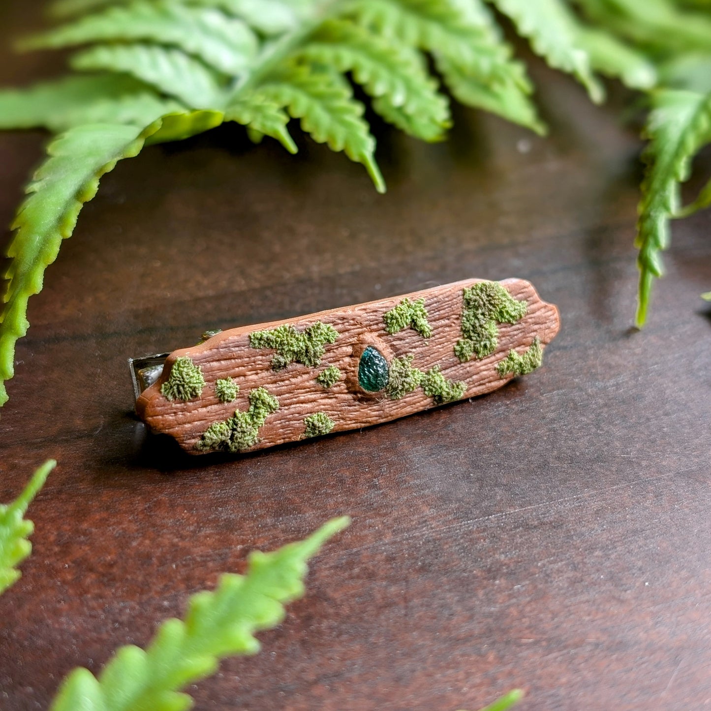 Mossy Wood Hair Clip