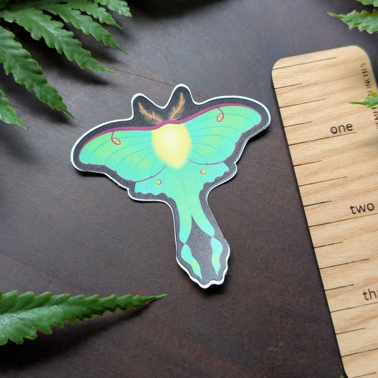 Luna Moth 2.5 Inch Waterproof Vinyl Sticker