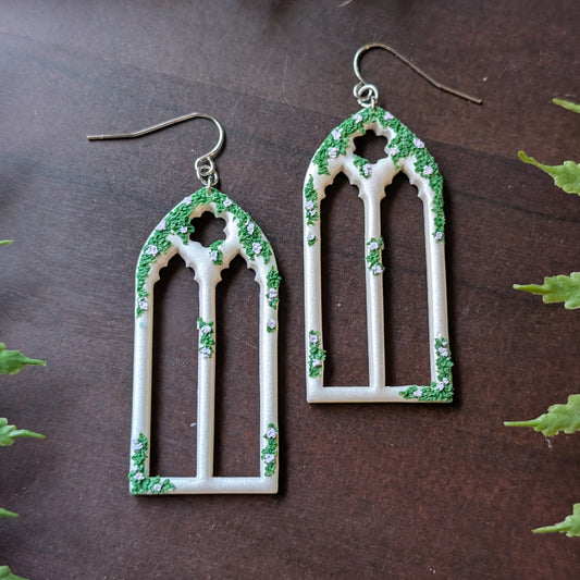 Floral Window Dangle Earrings