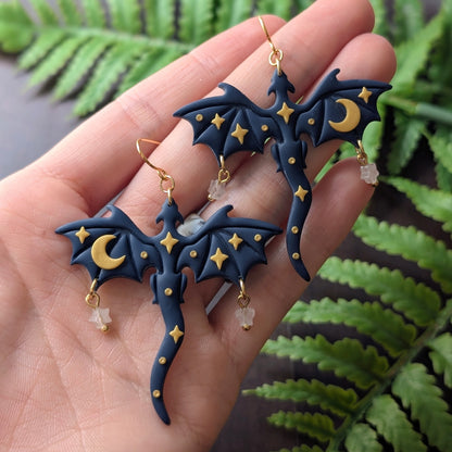 Large Celestial Dragon Dangle Earrings