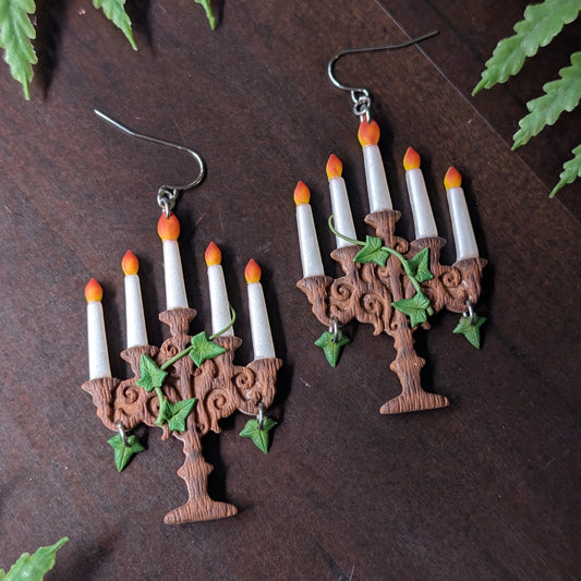 Leafy Candelabra Dangle Earrings
