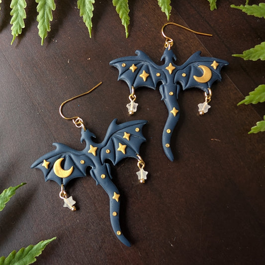 Large Celestial Dragon Dangle Earrings
