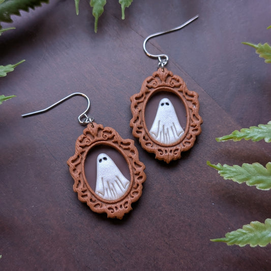 Framed Ghost Dangles - Wood