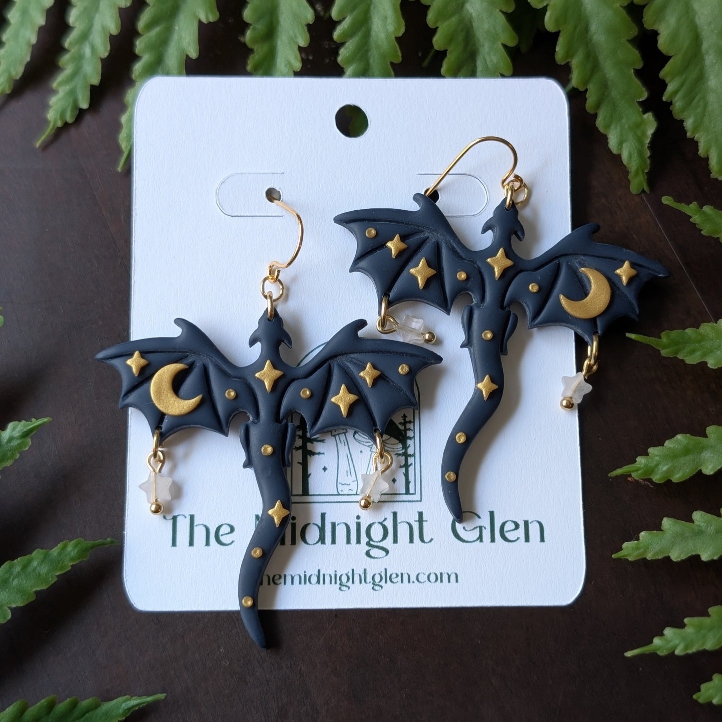 Large Celestial Dragon Dangle Earrings