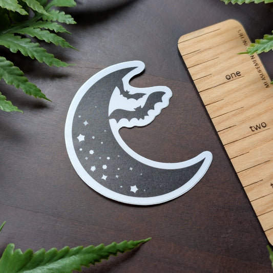 Moon and Bats 2.5 Inch Waterproof Vinyl Sticker