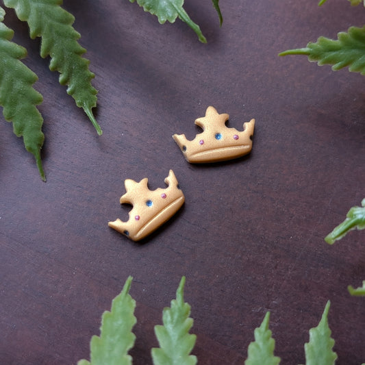 Jeweled Crown Studs