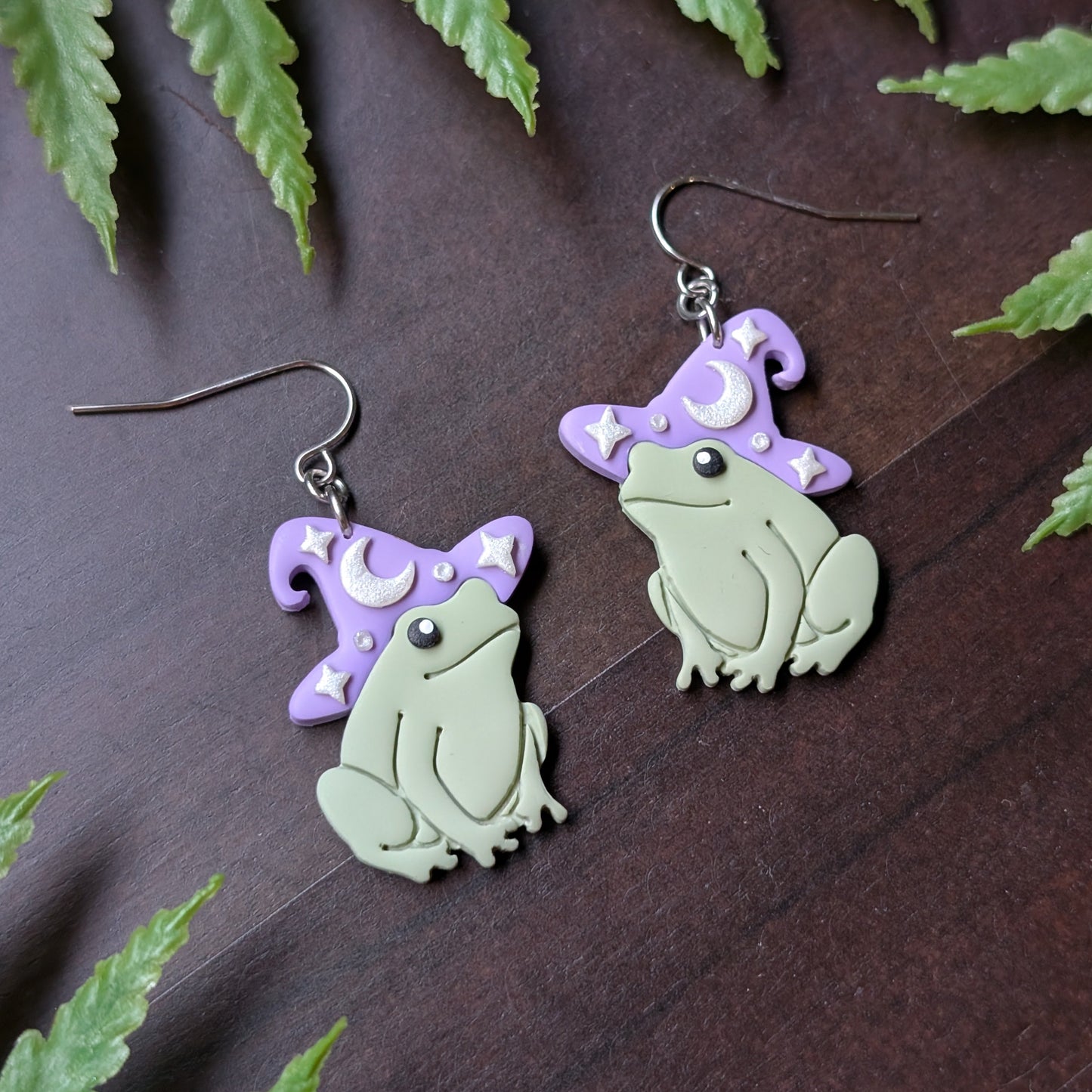 Frog Wizard Dangle Earrings